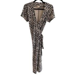 Vintage 90s Diane Von Furstenberg Wrap Silk Dress Size 6